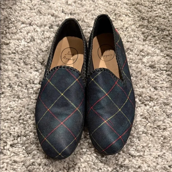 Carlton Jack Rogers Men's Plaid Loafers - Blue, Red, Yellow - Picture 1 of 6